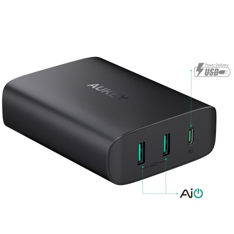 Ładowarka AUKEY POWER DELIVERY 3.0 PA-Y12 (USB, USB typ C; kolor czarny) Ładowarka AUKEY POWER DELIVERY 3.0 PA-Y12 (USB, USB typ C; kolor czarny)