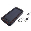 POWERNEED POWER BANK Z PANELEM SOLARNYM 12000MAH LI-POLY, PV 1W, 2X USB 2A, LATARKA LED, ZAPALNICZKA, POMARAŃCZOWY, S12000Y