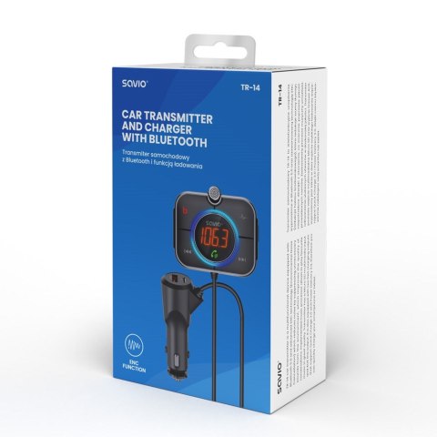 SAVIO TR-14 TRANSMITER SAMOCHODOWY FM Z BLUETOOTH I ŁADOWARKĄ,QUICK CHARGE 3.0 I POWER DELIVERY, RED. SZUMÓW SAVIO TR-14 TRANSMITER SAMOCHODOWY FM Z BLUETOOTH I ŁADOWARKĄ,QUICK CHARGE 3.0 I POWER DELIVERY, RED. SZUMÓW