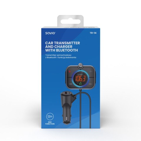 SAVIO TR-14 TRANSMITER SAMOCHODOWY FM Z BLUETOOTH I ŁADOWARKĄ,QUICK CHARGE 3.0 I POWER DELIVERY, RED. SZUMÓW SAVIO TR-14 TRANSMITER SAMOCHODOWY FM Z BLUETOOTH I ŁADOWARKĄ,QUICK CHARGE 3.0 I POWER DELIVERY, RED. SZUMÓW