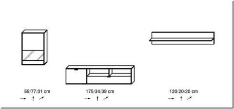 Zestaw PAT 175x180x39cm czarny+ dąb lefkas Zestaw PAT 175x180x39cm czarny+ dąb lefkas
