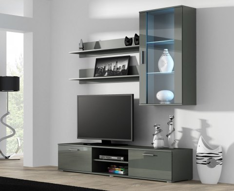 Zestaw SOHO 5 (RTV180 + Wit.Wisz + Półki) SZ/SZ POŁ Zestaw SOHO 5 (RTV180 + Wit.Wisz + Półki) SZ/SZ POŁ