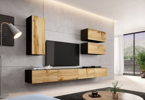 Zestaw VIGO 13 (2xRTV140+3xWIT90) czarny/dąb wotan Zestaw VIGO 13 (2xRTV140+3xWIT90) czarny/dąb wotan