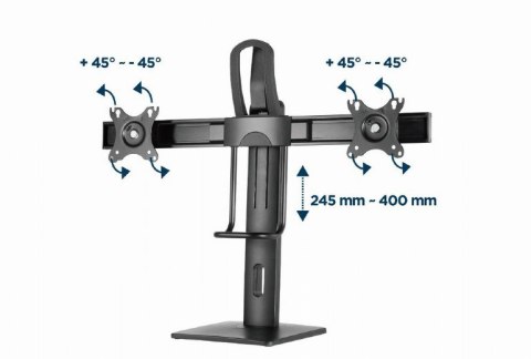 GEMBIRD STOJAK BIURKOWY NA DWA MONITORY Z REGULACJĄ WYSOKOŚCI 17-27, VESA 100X100MM, DO 6 KG GEMBIRD STOJAK BIURKOWY NA DWA MONITORY Z REGULACJĄ WYSOKOŚCI 17-27, VESA 100X100MM, DO 6 KG