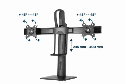 GEMBIRD STOJAK BIURKOWY NA DWA MONITORY Z REGULACJĄ WYSOKOŚCI 17-27, VESA 100X100MM, DO 6 KG GEMBIRD STOJAK BIURKOWY NA DWA MONITORY Z REGULACJĄ WYSOKOŚCI 17-27, VESA 100X100MM, DO 6 KG