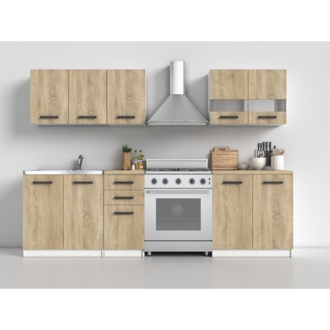 KUCHNIA SET 2M BIAŁY MAT/ SONOMA KUCHNIA SET 2M BIAŁY MAT/ SONOMA