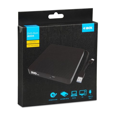 IBOX ZEWNĘTRZNA NAGRYWARKA DVD IED03 USB 3.2 GEN.1 IBOX ZEWNĘTRZNA NAGRYWARKA DVD IED03 USB 3.2 GEN.1