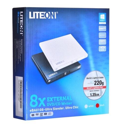 Nagrywarka Liteon eBAU108 eBAU108 BLACK (USB 2.0; zewnętrzna) Nagrywarka Liteon eBAU108 eBAU108 BLACK (USB 2.0; zewnętrzna)