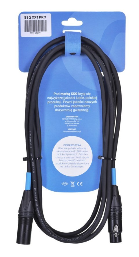 SSQ XX3 PRO - Kabel XLR-XLR 3 metrowy - NEUTRIK SSQ XX3 PRO - Kabel XLR-XLR 3 metrowy - NEUTRIK