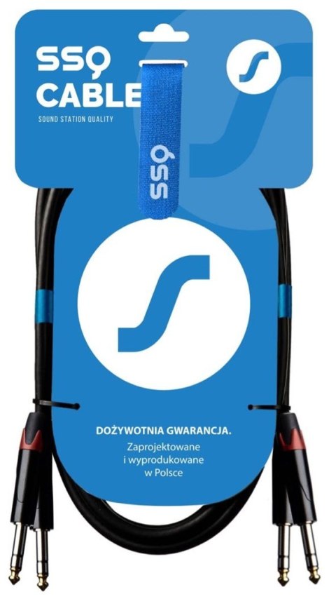 SSQ JSJS5 - kabel 2x JACK STEREO - 2x JACK STEREO 5 metrowy SSQ JSJS5 - kabel 2x JACK STEREO - 2x JACK STEREO 5 metrowy
