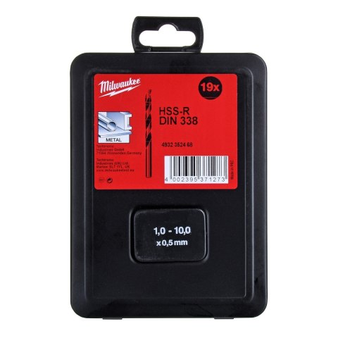 Wiertła do metalu 1-10mm HSS-R komplet 19szt 4932352468 MILWAUKEE Wiertła do metalu 1-10mm HSS-R komplet 19szt 4932352468 MILWAUKEE