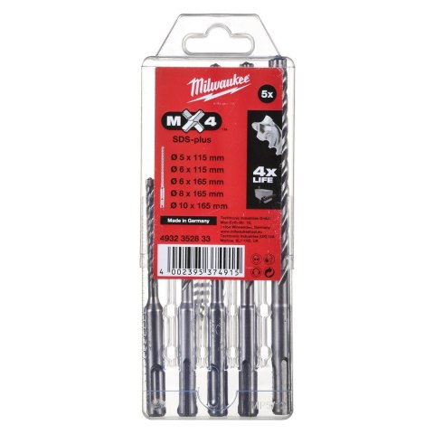 Wiertło SDS MX4 KPL 5szt 4932352833 MILWAUKEE Wiertło SDS MX4 KPL 5szt 4932352833 MILWAUKEE