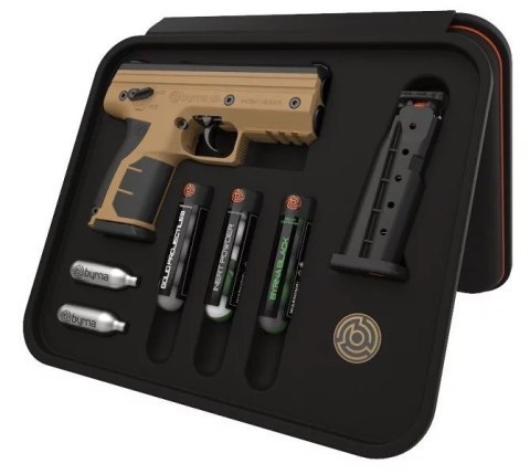 Pistolet na kule gumowe i pieprzowe BYRNA HD TAN kal.68 CO2 8g zestaw Pistolet na kule gumowe i pieprzowe BYRNA HD TAN kal.68 CO2 8g zestaw