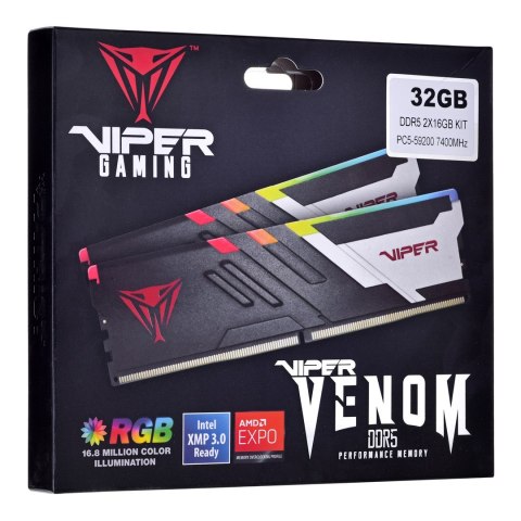 PATRIOT DDR5 2x16GB VIPER VENOM 7400MHz RGB PATRIOT DDR5 2x16GB VIPER VENOM 7400MHz RGB