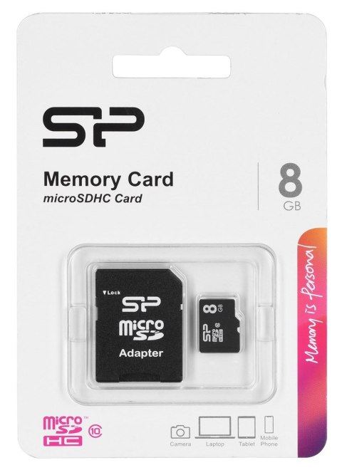 Karta pamięci Silicon Power microSDHC 8GB Class 10 + ADAPTER microSD-SD (SP008GBSTH010V10SP) Karta pamięci Silicon Power microSDHC 8GB Class 10 + ADAPTER microSD-SD (SP008GBSTH010V10SP)