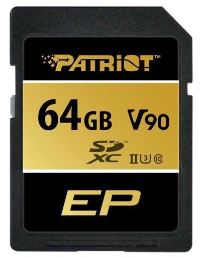 Patriot EP V90 SDXC 64GB UHS-II U3 CL10 Patriot EP V90 SDXC 64GB UHS-II U3 CL10