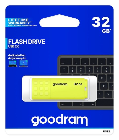 Pendrive GoodRam UME2 UME2-0320Y0R11 (32GB; USB 2.0; kolor żółty) Pendrive GoodRam UME2 UME2-0320Y0R11 (32GB; USB 2.0; kolor żółty)