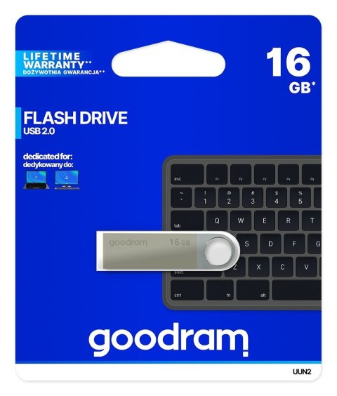 Pendrive GoodRam UUN2 UUN2-0160S0R11 (16GB; USB 2.0; kolor srebrny) Pendrive GoodRam UUN2 UUN2-0160S0R11 (16GB; USB 2.0; kolor srebrny)
