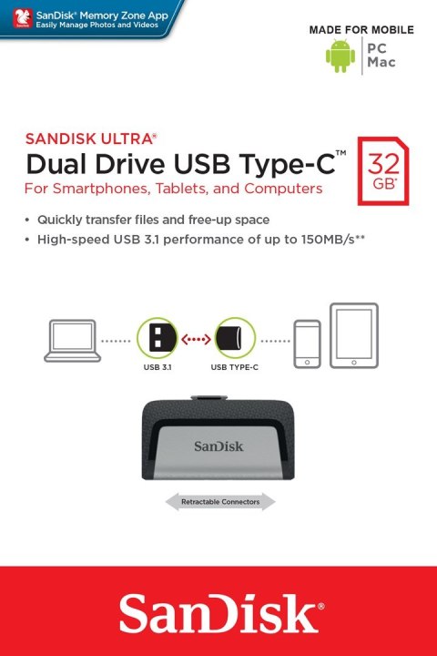 Pendrive SanDisk SDDDC2-032G-G46 (32GB; USB 3.1; kolor czarny) Pendrive SanDisk SDDDC2-032G-G46 (32GB; USB 3.1; kolor czarny)