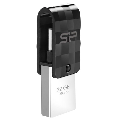 Pendrive Silicon Power Mobile C31 32GB USB 3.2 Typ-A, Typ-C Czarny Pendrive Silicon Power Mobile C31 32GB USB 3.2 Typ-A, Typ-C Czarny