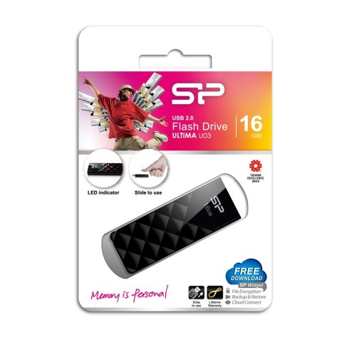 Pendrive Silicon Power Ultima U03 16GB USB 2.0 kolor czarny (SP016GBUF2U03V1K) Pendrive Silicon Power Ultima U03 16GB USB 2.0 kolor czarny (SP016GBUF2U03V1K)