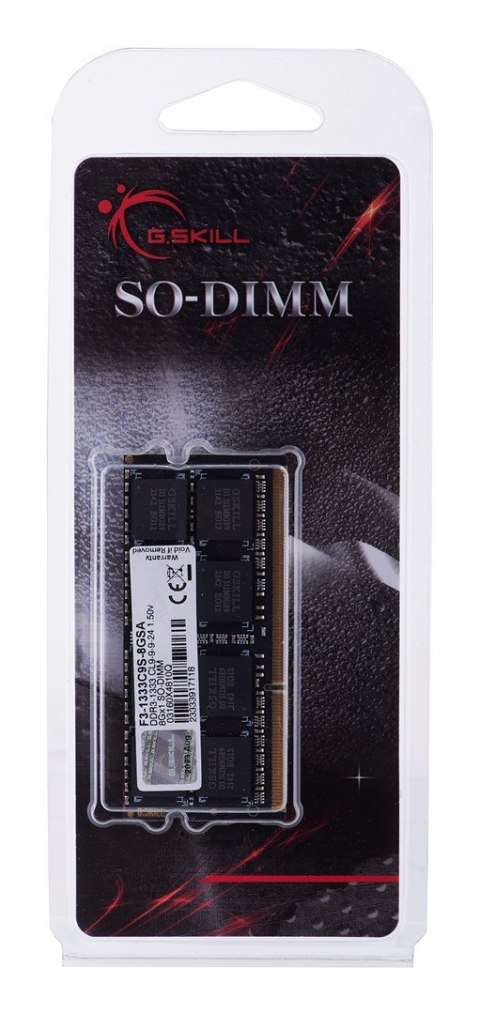 G.SKILL SO-DIMM DDR3 8GB 1333MHZ CL9 1,5V F3-1333C9S-8GSA G.SKILL SO-DIMM DDR3 8GB 1333MHZ CL9 1,5V F3-1333C9S-8GSA
