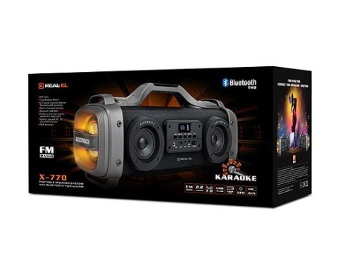 Głośnik przenośny X-770 REAL-EL Black Głośnik przenośny X-770 REAL-EL Black