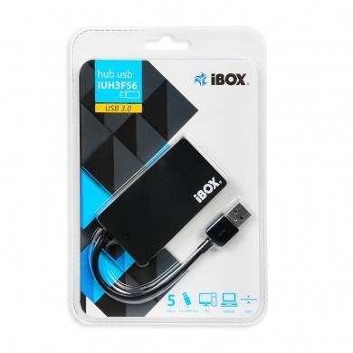 Hub IBOX USB 3.0 CZARNY 4-PORTY, SLIM IUH3F56 (4x USB 3.0; kolor czarny) Hub IBOX USB 3.0 CZARNY 4-PORTY, SLIM IUH3F56 (4x USB 3.0; kolor czarny)