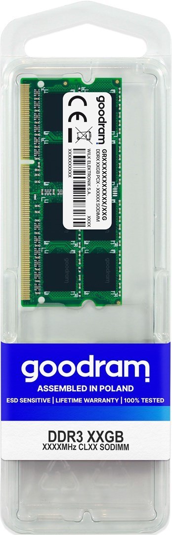 Pamięć GoodRam GR1333S364L9/8G (DDR3 SO-DIMM; 1 x 8 GB; 1333 MHz; CL9) Pamięć GoodRam GR1333S364L9/8G (DDR3 SO-DIMM; 1 x 8 GB; 1333 MHz; CL9)
