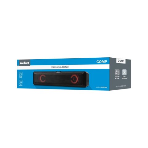 REBEL COMP GŁOŚNIK KOMPUTEROWY SOUNDBAR 2X3W USB REBEL COMP GŁOŚNIK KOMPUTEROWY SOUNDBAR 2X3W USB