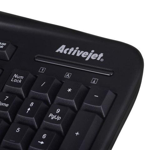 Activejet K-3113 Klawiatura przewodowa membranowa (USB 2.0; (US); kolor czarny) 432 x 174 x 24 mm Activejet K-3113 Klawiatura przewodowa membranowa (USB 2.0; (US); kolor czarny) 432 x 174 x 24 mm