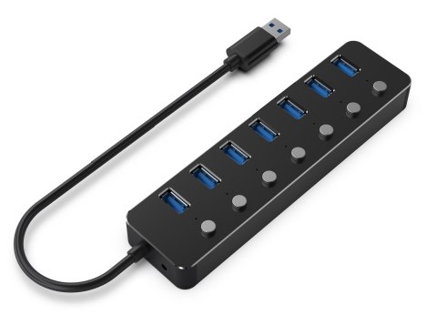 GEMBIRD HUB USB 3.1 (GEN 1) 7-PORTOWY Z PRZEŁĄCZNIKAMI, CZARNY GEMBIRD HUB USB 3.1 (GEN 1) 7-PORTOWY Z PRZEŁĄCZNIKAMI, CZARNY