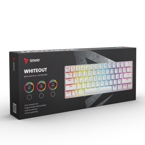 SAVIO KLAWIATURA MECHANICZNA BROWN OUTEMU WHITEOUT SAVIO KLAWIATURA MECHANICZNA BROWN OUTEMU WHITEOUT