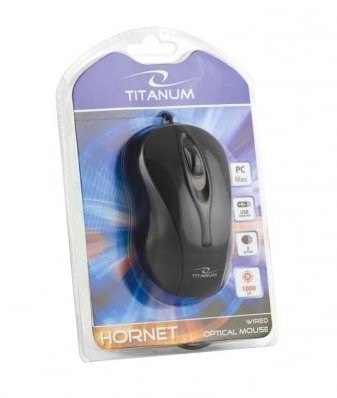 Mysz TITANUM Hornet 3D TM103K (optyczna; 1000 DPI; kolor czarny) Mysz TITANUM Hornet 3D TM103K (optyczna; 1000 DPI; kolor czarny)