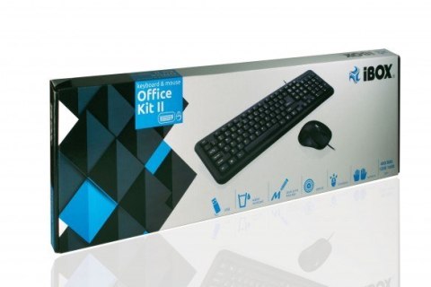 Zestaw klawiatura + mysz IBOX OFFICE KIT II KLAW. I MYSZ OPT.USB IKMOC2005070U (USB 2.0; (US); kolor czarny; optyczna) Zestaw klawiatura + mysz IBOX OFFICE KIT II KLAW. I MYSZ OPT.USB IKMOC2005070U (USB 2.0; (US); kolor czarny; optyczna)