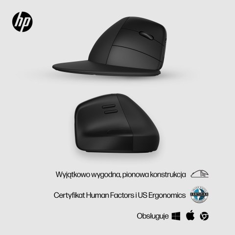 Mysz HP 920 Ergonomic Vertical Mouse Black bezprzewodowa czarna Mysz HP 920 Ergonomic Vertical Mouse Black bezprzewodowa czarna