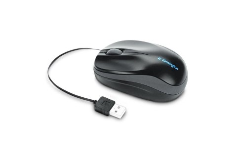 Mysz Kensington Pro Fit ze zwijanym kablem, czarna Mysz Kensington Pro Fit ze zwijanym kablem, czarna