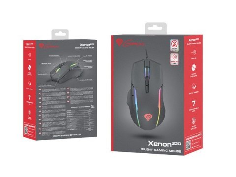 Mysz NATEC Genesis Xenon 220 RGB NMG-1572 (optyczna; 6400 DPI; kolor czarny) Mysz NATEC Genesis Xenon 220 RGB NMG-1572 (optyczna; 6400 DPI; kolor czarny)