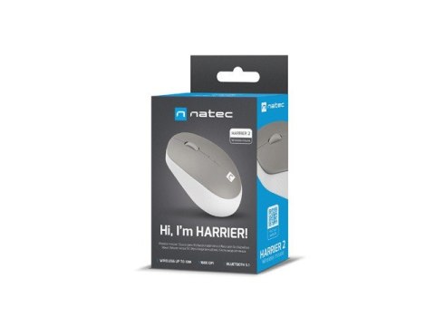 NATEC MYSZ BEZPRZEWODOWA HARRIER 2 1600DPI BLUETOOTH 5.1 BIAŁO-SZARA NMY-1961 NATEC MYSZ BEZPRZEWODOWA HARRIER 2 1600DPI BLUETOOTH 5.1 BIAŁO-SZARA NMY-1961