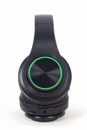GEMBIRD SŁUCHAWKI STEREOFONICZNE LED BLUETOOTH CZARNE + MIKROFON + REGULACJA