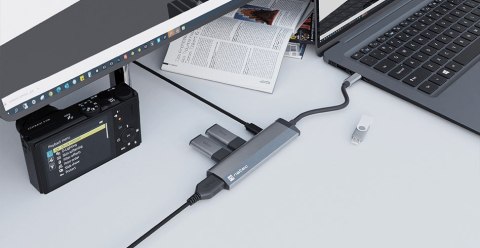 NATEC MULTIPORT FOWLER SLIM USB-C->HUB USB 3.0 X2, HDMI 4K, USB-C PD NMP-1984 NATEC MULTIPORT FOWLER SLIM USB-C->HUB USB 3.0 X2, HDMI 4K, USB-C PD NMP-1984