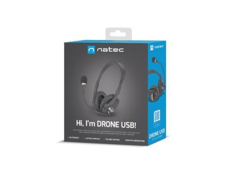 NATEC SŁUCHAWKI NAUSZNE DRONE USB Z MIKROFONEM NSL-1692 NATEC SŁUCHAWKI NAUSZNE DRONE USB Z MIKROFONEM NSL-1692