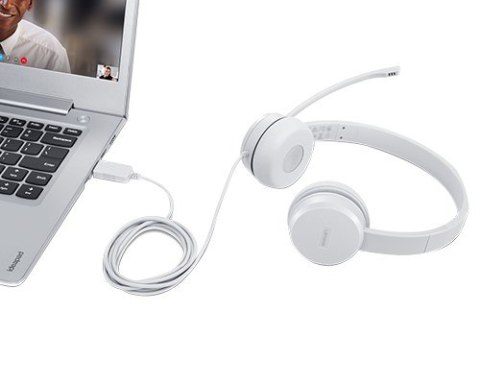 Słuchawki Lenovo 110 USB, jasnoszare Słuchawki Lenovo 110 USB, jasnoszare
