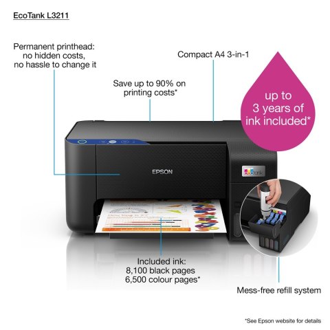 Urządzenie wielofunkcyjne 3w1 EPSON Eco Tank L3211 Urządzenie wielofunkcyjne 3w1 EPSON Eco Tank L3211