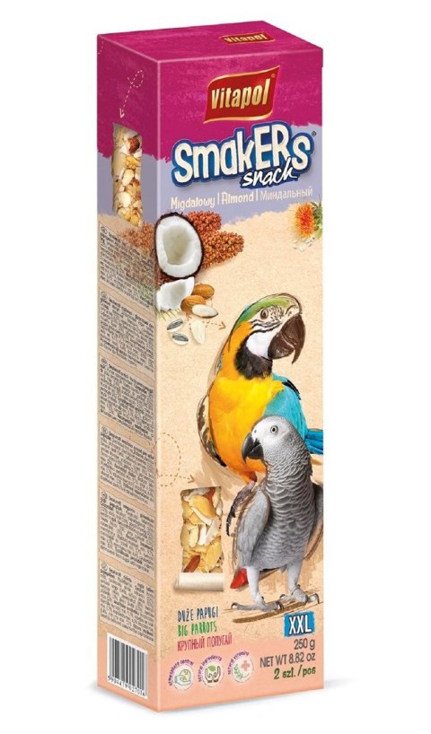 VITAPOL Smakers XXL migdałowy dla dużych papug 250g VITAPOL Smakers XXL migdałowy dla dużych papug 250g