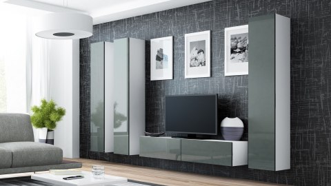Witryna VIGO pełna'180' 180/40/30 biały/szary poł Witryna VIGO pełna'180' 180/40/30 biały/szary poł