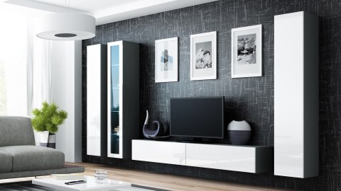 Witryna VIGO pełna'180' 180/40/30 szary/biały poł Witryna VIGO pełna'180' 180/40/30 szary/biały poł