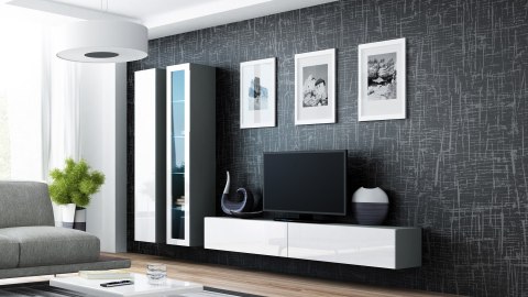 Witryna VIGO pełna'180' 180/40/30 szary/biały poł Witryna VIGO pełna'180' 180/40/30 szary/biały poł