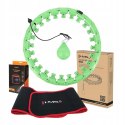 Hula Hop HMS HHW01 z obciążnikiem i wypustkami zielony + pas BR163 czerwony w zestawie