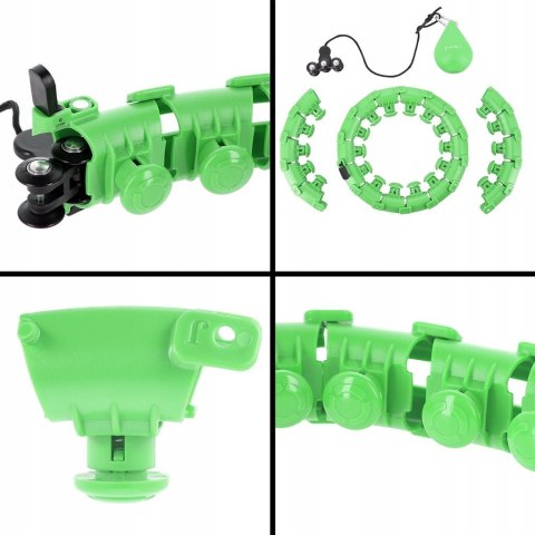 Hula Hop HMS HHW01 z obciążnikiem i wypustkami zielony + pas BR163 czerwony w zestawie Hula Hop HMS HHW01 z obciążnikiem i wypustkami zielony + pas BR163 czerwony w zestawie
